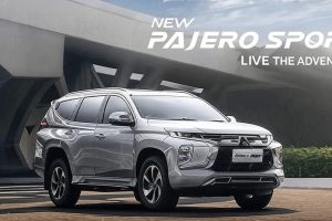 Banner promo bunga 0% untuk Mitsubishi Pajero Sport di Jakarta.