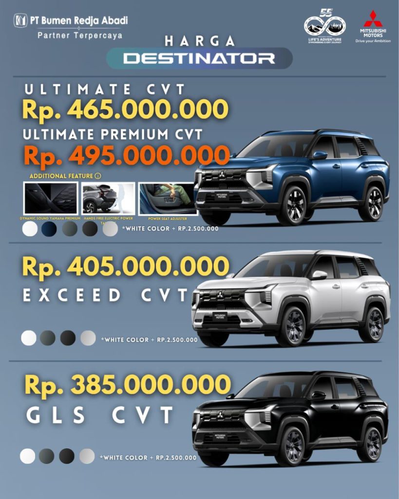 Mitsubishi Destinator 2025 – Harga Mitsubishi Destinator terbaru di PT Bumen Redja Abadi Tebet